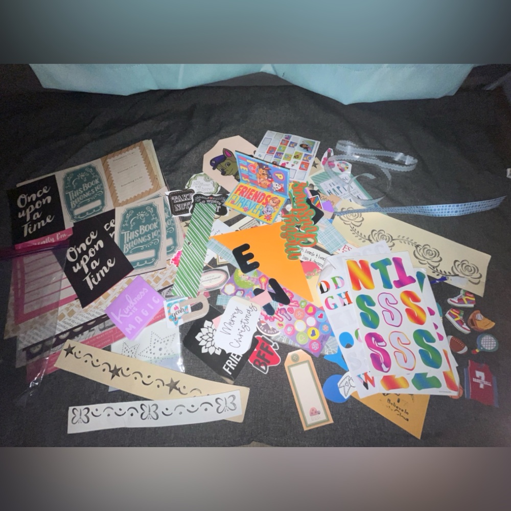 Scrapbook lot of pages and embellishments